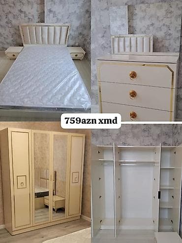 Yataq otağı mebel dəsti Tərkibi: - 1 ədəd iki nəfərlik çarpayı