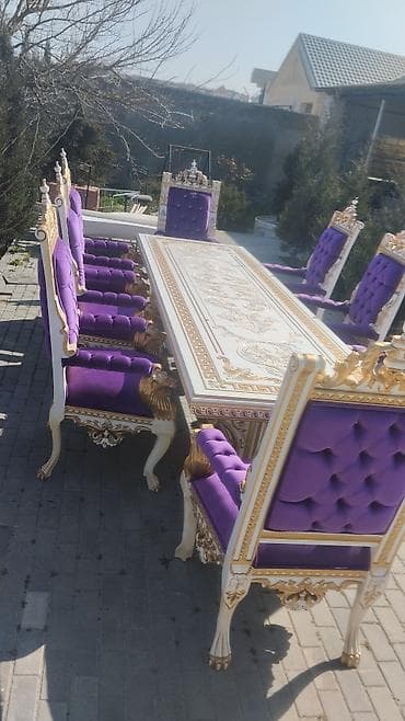 piano stulu: Qonaq otağı üçün, Açılmayan, Dördbucaq masa, 8 stul — 3