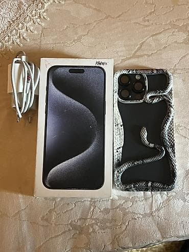 107 ekran televizor: IPhone 15 Pro Max, 256 GB, Black Titanium, Zəmanət, Simsiz şarj, Face ID — 8