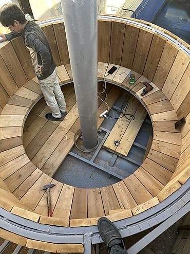 ucuz mal: Açıq havaya uyğun odunla qızdırılan taxta “hot tub” – böyük həcimli — 7