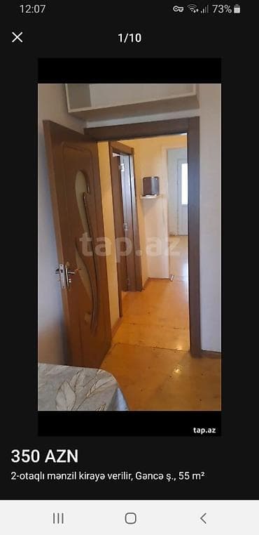 gen: Kirayə verilir: 2 otaqlı mənzil, Gəncə şəhəri, 55 m² Xüsusiyyətlər: - — 10