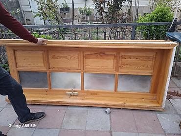 taxta dernegul: Şüşəli taxta qapı - Material: təbii şam ağacı (panelli konstruksiya) — 3