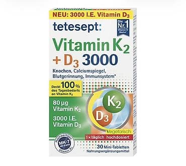 dsx forması: Tetesept Vitamin K2 + D3 3000 – qida əlavəsi Məhsul xüsusiyyətləri: - — 1
