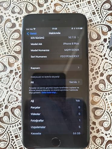 xiaomi redmi note 8 irşad: IPhone 8 Plus, 64 GB, Qara, Simsiz şarj — 8