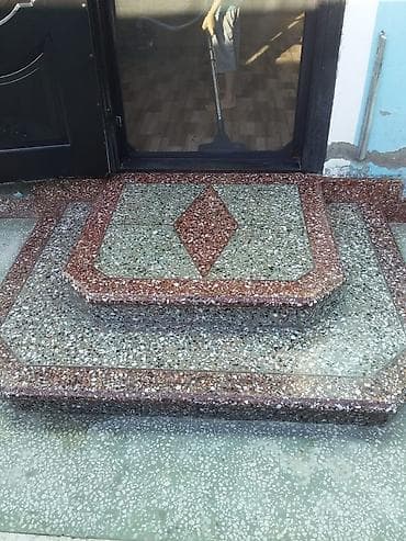 plastik qapi gence: Teras, həyət və pilləkənlər üçün mozaik-beton döşəmə işləri. - — 5