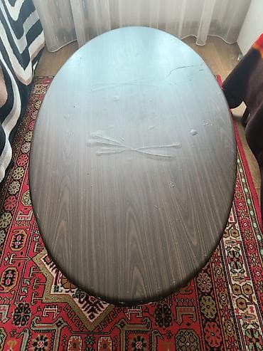 Oval masa, Açılmayan, Təkərsiz, Laminat, Zəmanətsiz