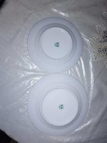 Boşqablar, 2 ədədli dəst, rəng - Ağ, Farfor