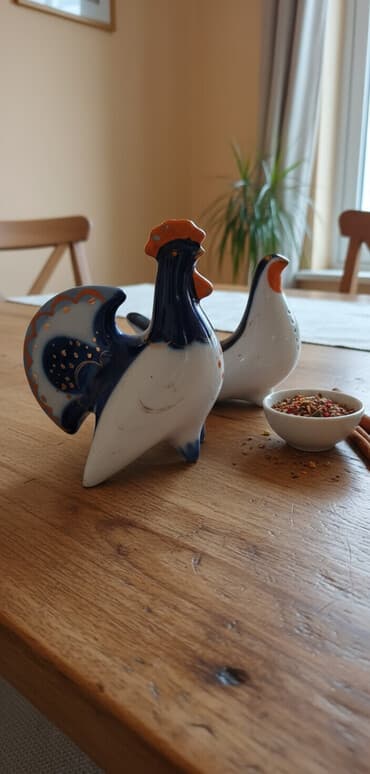 ev pencere modelleri: SSRİ DEKORU Porcelan duz-istiot qabları – “xoruz və toyuq” dəsti - — 2