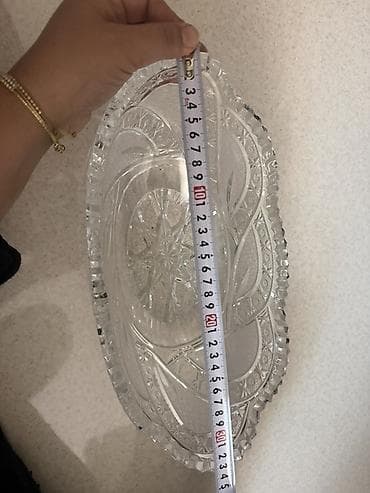 meyve qabı: Kəsimli şüşə/bohem tipli meyvə və salat qabı - Material: qalın — 3