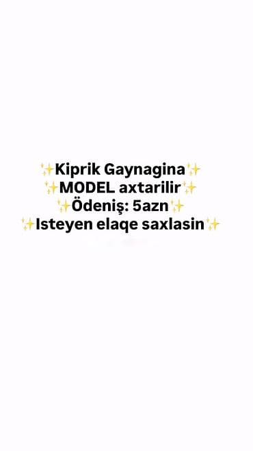 pol yonan usta: Xidmət: Kiprik qaynağı üçün model axtarılır Tələb olunanlar: - Kiprik — 1
