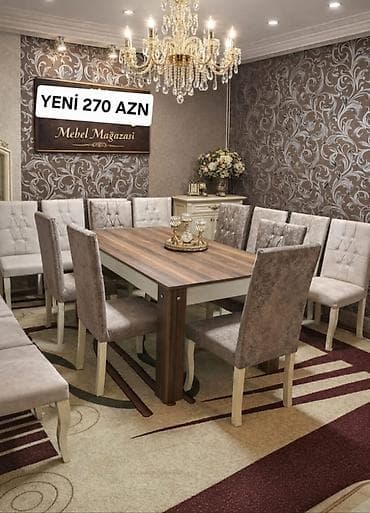 Qonaq otağı üçün, Kvadrat masa, 6 stul — 1