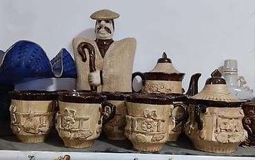 Çay dəsti, rəng - Bej, Keramika — 1