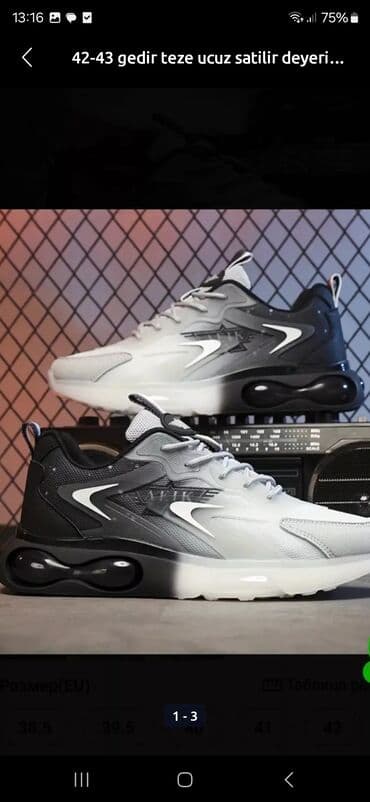 b class makasin: Unisex idman ayaqqabısı - Ölçü: 42–43 gedir (42 razı teze) - Rəng — 1