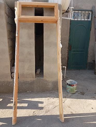 ritual samlar: Taxta giriş/qapı dəsti - Material: təbii ağac (şam tonunda), laklı — 3