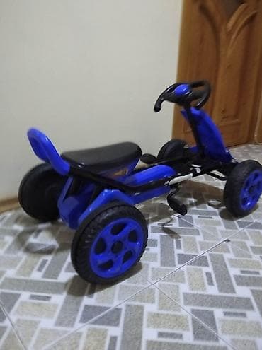 Uşaq üçün elektrik maşınları: Uşaq pedallı go-kart maşını - Rəng: mavi - 4 təkərli, stabil — 5