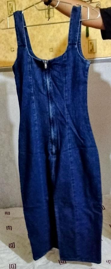 Личные вещи: Denim paltar - Model: qolsuz, qalın enli askılı, kare dekolteli - — 1