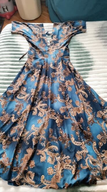 женское платье из вельвета: Ziyafət donu, Maksi, One size — 3