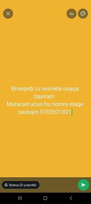 evde daye: Dayə, Öz evində, 35 yaş, 3-5 illik təcrübə — 1