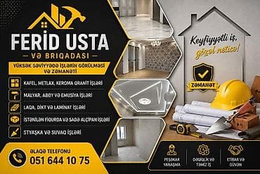 Ferid Usta və briqadası – tam təmir və daxili bəzək işləri Xidmətlər