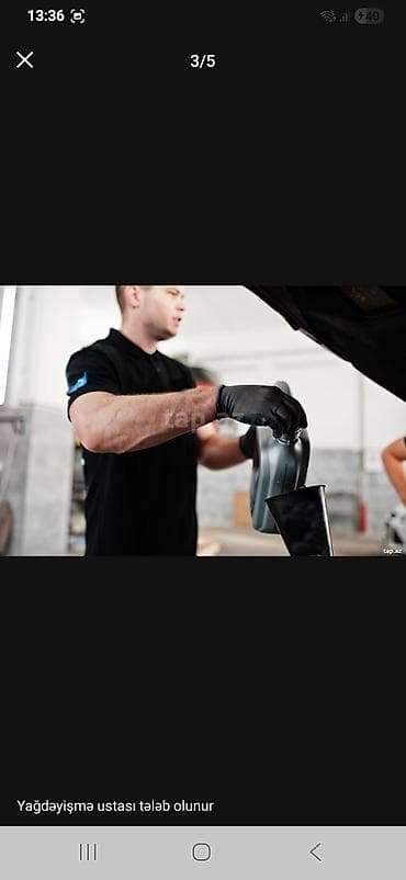 Təhsil, elm: Yağdəyişmə ustası axtarılır Xidmətin təsviri: - Minik — 1