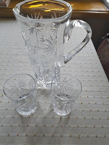 divar saat şəkilləri: Kəsilmiş naxışlı xrustal dəst 40 - Dəst tərkibi: 1 ədəd tutacaqlı — 1