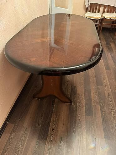Oval formal masa - Material: bərk ağac (taxta), üzəri parlaq laklama — 2
