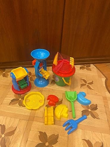 kinder joy will: Uşaq üçün qum və su oyun dəsti Rəngarəng plastikdən hazırlanmış böyük — 1