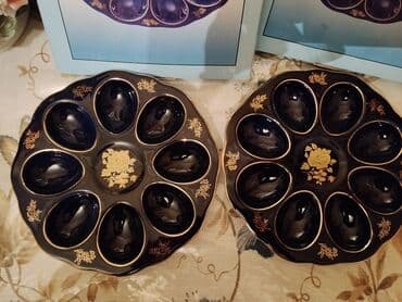 keks qabları: Nahar dəsti, rəng - Bej, Farfor, SSRİ — 16