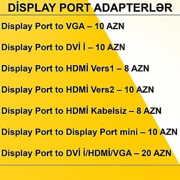 komputer setup: Display Port Adapterlər/Konverterlər (Çeviricilər) ⭐Display Port to — 2