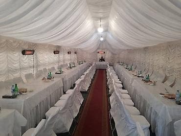 Tədbir çadırı və inventar kirayəsi - Ağ rəngli premium banket çadırı