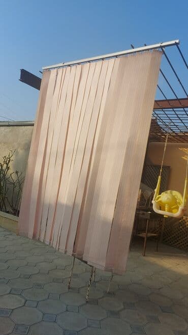 pərdə dekorları: Vertikal jalüz pərdə dəsti - Rəng: açıq pudra/şampan - Tip: şaquli — 6