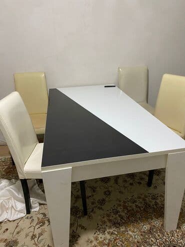 Muncuqlar: Qonaq otağı üçün mebel dəsti - Rəng: ağ-qara, müasir xəttli dizayn - — 4