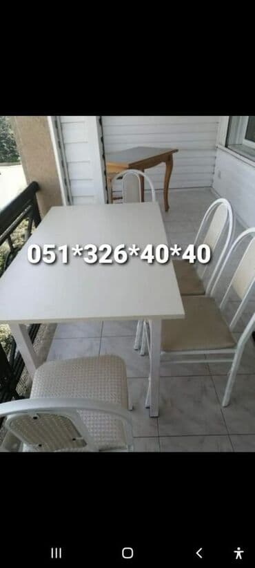 Masa və oturacaq dəstləri: Qonaq otağı üçün, Yeni, Açılan, Dördbucaq masa, 10 stul — 11