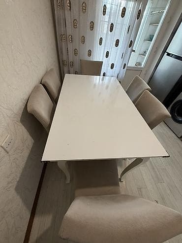 reyka taxta: Mətbəx üçün, Açılmayan, Dördbucaq masa, 6 stul — 4