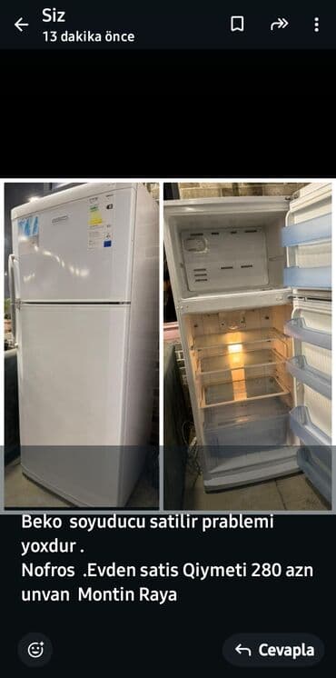 İşlənmiş 2 qapılı Beko Soyuducu Satılır