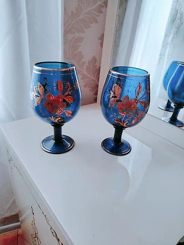 Qədəhlər, rəng - Mavi, Şüşə, 2 ədədli dəst, 750 ml, Almaniya