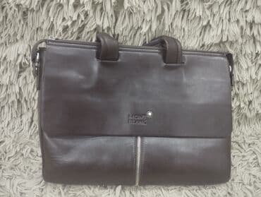 qaşlı çanta: Montblanc qadini üçün iş çantası - Material: hamar, tünd qəhvəyi dəri — 2