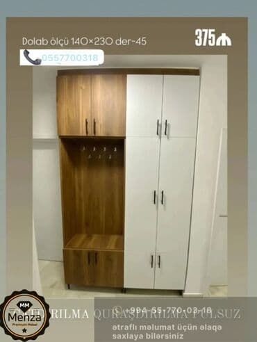 dehliz ucun oboylar: Yeni, Açılan, 4 qapılı Düz dolab, Dəhliz dolabı, Rusiya — 9