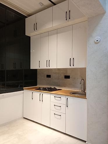 saloglu mebel: Ağ rəngli, kompakt mətbəx mebeli dəsti - Üst və alt bölmələrdən — 2