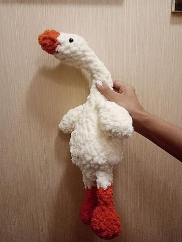 oyuncaq robot: Yumşaq oyuncağ – ördək/qaz fiquru - Material: həcmli, pambıq kimi — 5