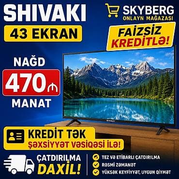 smart android box: Yeni Televizor Shivaki LED ekran 43" 4K (3840x2160), Ünvandan götürmə, Pulsuz çatdırılma — 1