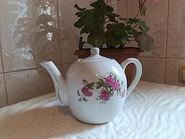 çaydan çaynik: Yeni, rəng - Ağ, Dəm caydanı, Farfor, 1 l — 1
