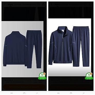 Kişi idman dəsti – 3XL (tam dəst) - Rəng: tünd göy (navy) - Dəst