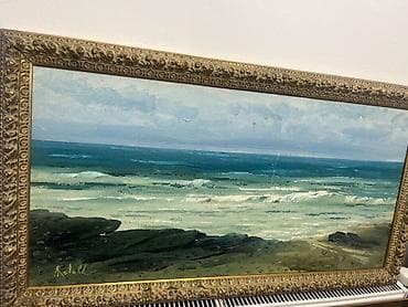 demirov sekilleri: Dəniz mənzərəli yağlı boya tablo - Texnika: kətan üzərində yağlı boya — 2