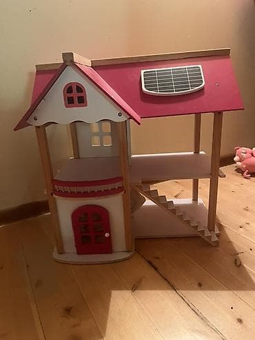 toy pudil: Taxta oyuncaq kukla evi - Material: möhkəm taxta konstruksiya — 1