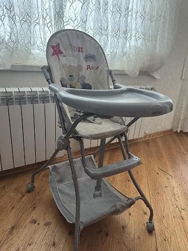 Uşaq üçün yemək stulu – SHINAA brendi - Rəng: boz/açıq boz - Yumşaq