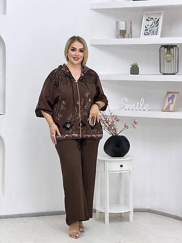 Qadın üçrəng dəst – kapüşonlu bluz + şalvar .Razmer 42 44 46 48 50 52 — 4