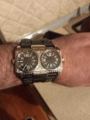 POLICE Dual Time kişi qol saatı - İki ayrı analoq siferblat: eyni