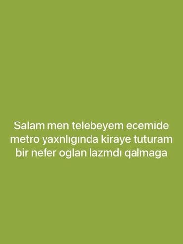 аренда помещения для кафе: Əcəmi metrosunun yaxınlığında kirayə qaldığım evə bir nəfər oğlan otaq — 1