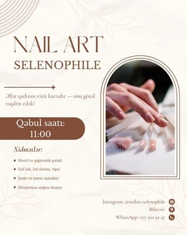 Salam xanımlar 🌸 Əllərinizin gözəlliyi üçün səliqəli və zərif